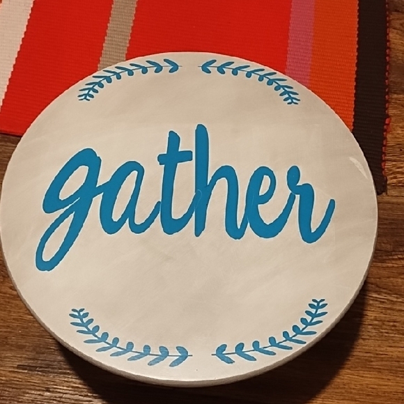 IKEA Other - Ikea Round White and Blue 'Gather' Sign Lazy Susan VGC.